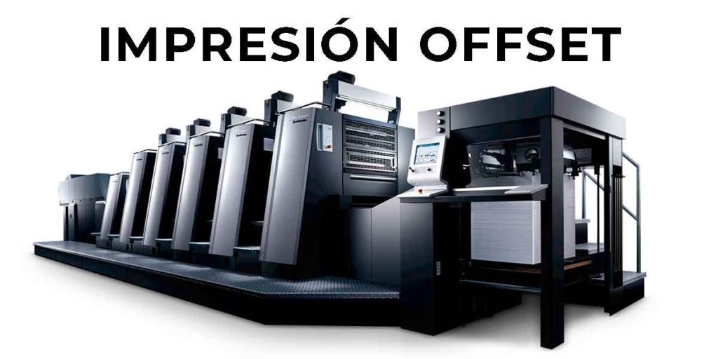 Impresora offset moderna en funcionamiento en una imprenta