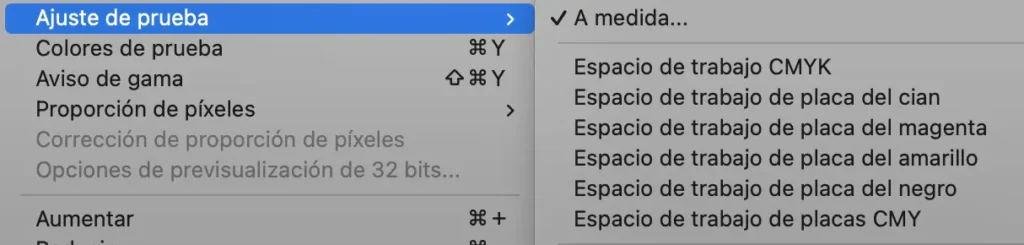 como configurar ajuste de prueba en photoshop