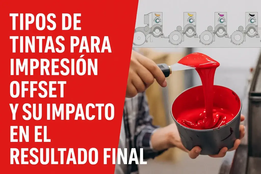 Imagen destacada de tipos de tintas para impresión offset: convencionales, UV, H-UV y ecológicas