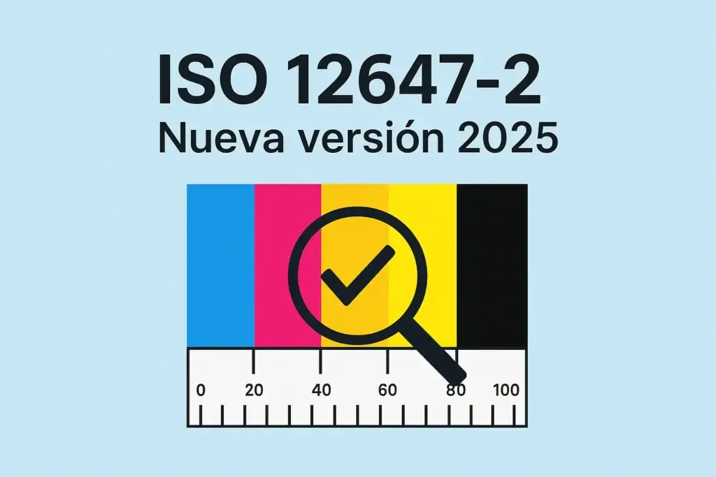 Imagen destacada sobre la nueva versión 2025 de la norma ISO 12647-2 para impresión offset